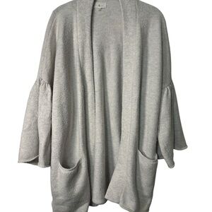 Lou & Grey Light Gray Open Cardigan